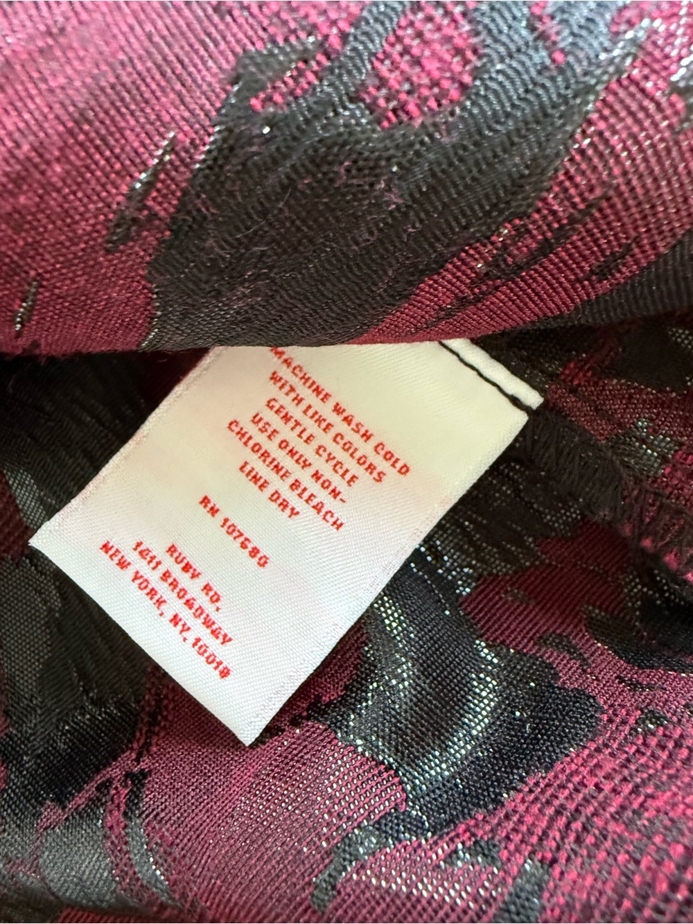 Ruby Rd. Red and Black Patterned Jean Jacket - Picture 8 of 10